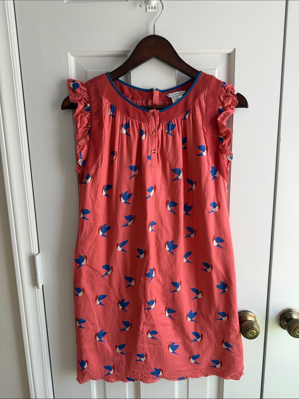 Little Marc Jacobs Coral Dress with Blue Bird Print